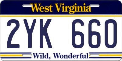 WV license plate 2YK660