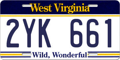 WV license plate 2YK661