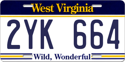 WV license plate 2YK664