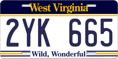 WV license plate 2YK665