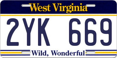 WV license plate 2YK669