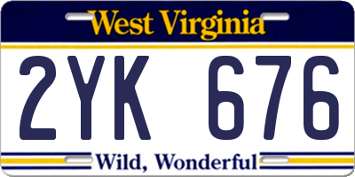 WV license plate 2YK676