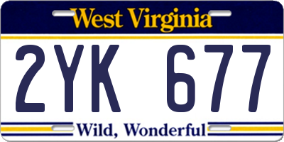 WV license plate 2YK677