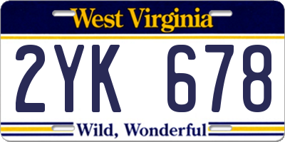 WV license plate 2YK678