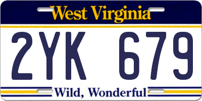 WV license plate 2YK679