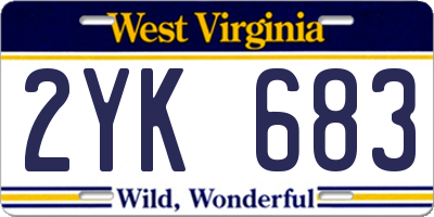 WV license plate 2YK683