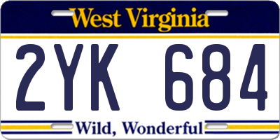 WV license plate 2YK684