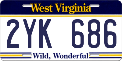 WV license plate 2YK686