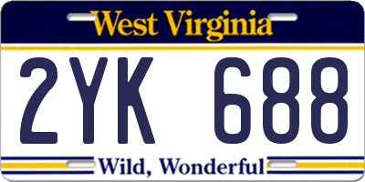 WV license plate 2YK688