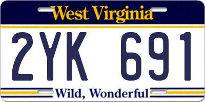 WV license plate 2YK691