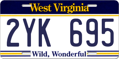 WV license plate 2YK695
