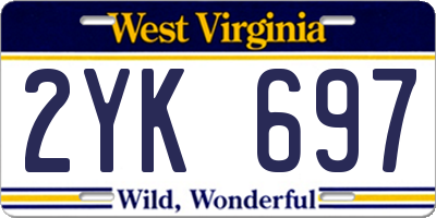 WV license plate 2YK697