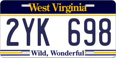 WV license plate 2YK698