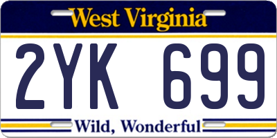 WV license plate 2YK699