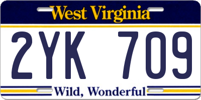 WV license plate 2YK709