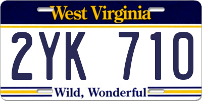 WV license plate 2YK710