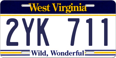 WV license plate 2YK711