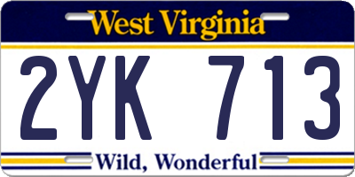 WV license plate 2YK713