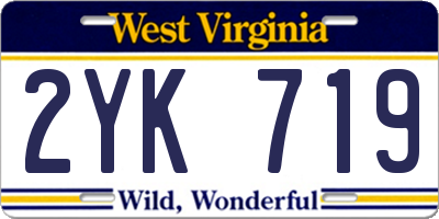 WV license plate 2YK719