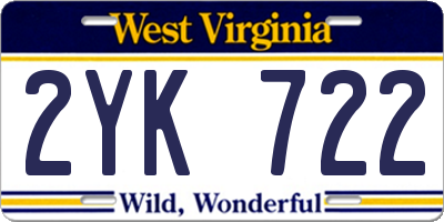 WV license plate 2YK722