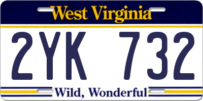 WV license plate 2YK732