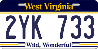 WV license plate 2YK733