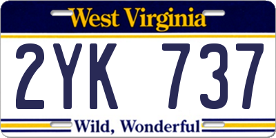 WV license plate 2YK737