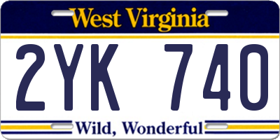 WV license plate 2YK740
