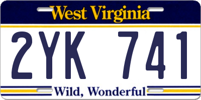 WV license plate 2YK741
