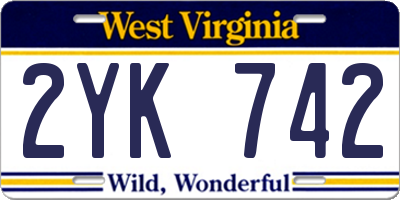 WV license plate 2YK742