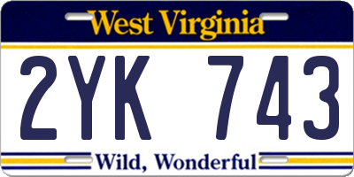 WV license plate 2YK743
