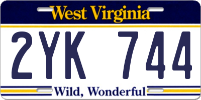 WV license plate 2YK744