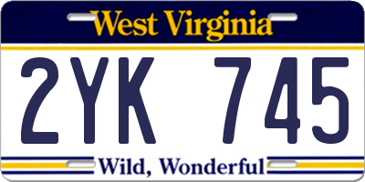 WV license plate 2YK745