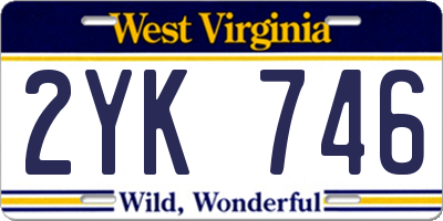 WV license plate 2YK746