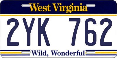 WV license plate 2YK762