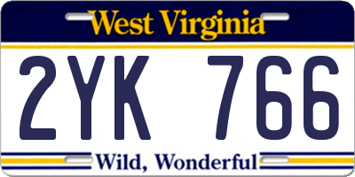 WV license plate 2YK766