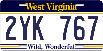 WV license plate 2YK767