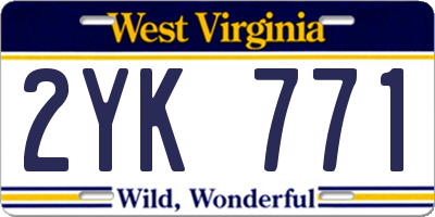 WV license plate 2YK771