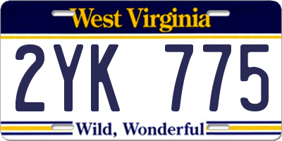 WV license plate 2YK775