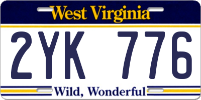 WV license plate 2YK776