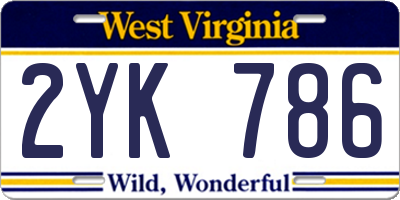 WV license plate 2YK786