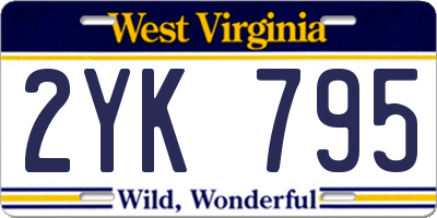 WV license plate 2YK795
