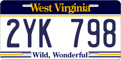 WV license plate 2YK798