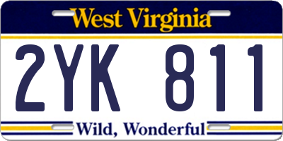 WV license plate 2YK811