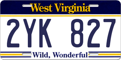 WV license plate 2YK827