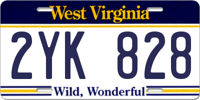 WV license plate 2YK828