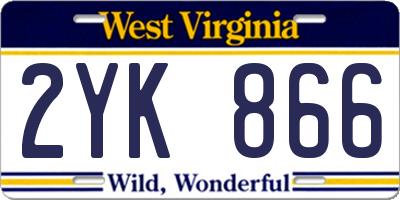 WV license plate 2YK866