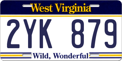WV license plate 2YK879
