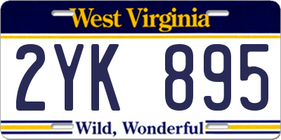 WV license plate 2YK895