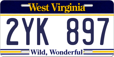 WV license plate 2YK897